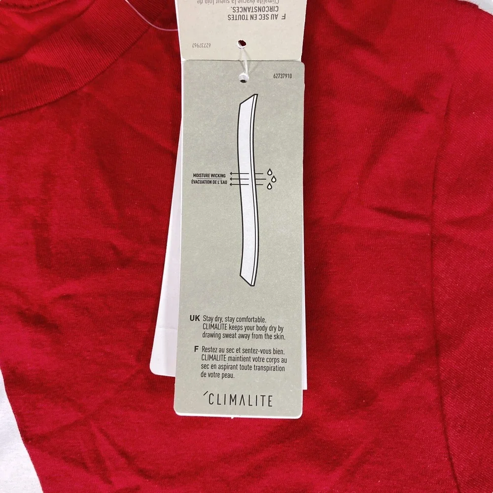 Adidas Size Small logo‎ Men's Graphic T-Shirt Climalite red Short Sleeve NWT